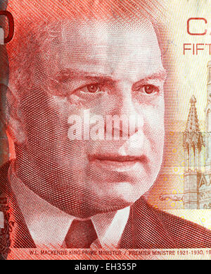 Mackenzie King von 50 Dollar Banknote, Kanada, 2004 Stockfoto