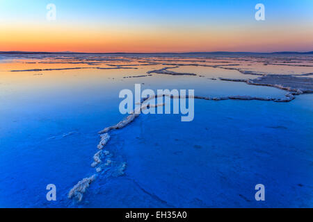 Sonnenuntergang am Tuz Golu Stockfoto