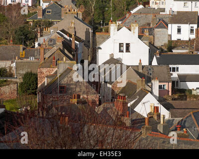 Kingsand und Cawsand Sturm beschädigt Clock Tower Cornwall GROSSBRITANNIEN Stockfoto