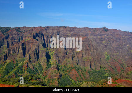 Luftaufnahme der Waimea Canyon, Kauai, Hawaii, USA Stockfoto