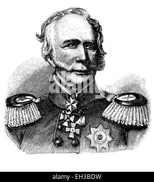 Leopold Hermann von Boyen, preußischer General der Infanterie und Gouverneur der Festung Mainz und später Berlin, 1811-1886 Holz Gravieren, um 1880 Stockfoto