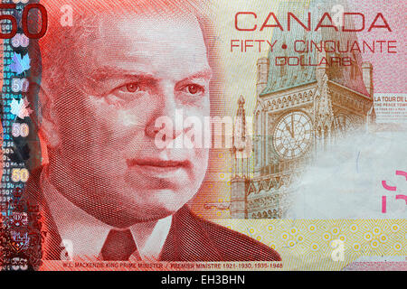 Mackenzie King von 50 Dollar Banknote, Kanada, 2004 Stockfoto