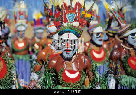 Ureinwohner im Sing-Sing Festival, Mt. Hagen, Western Highlands, Papua New Guinea Stockfoto