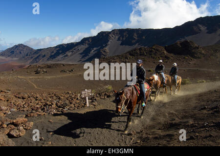 Reiten im Haleakala National Park, Maui, Hawaii Stockfoto