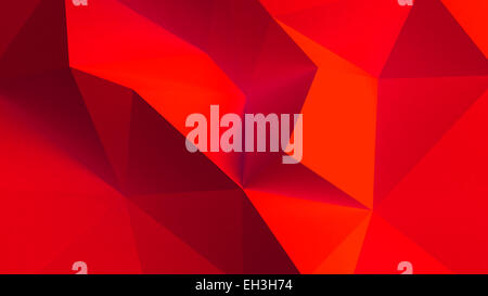 Rot abstrakt 3d Hintergrund mit polygonalen Muster. Stockfoto
