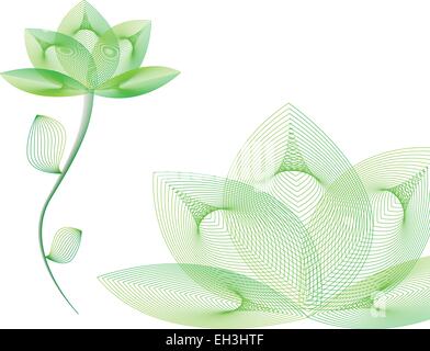 Green Spa Lotus auf weißem Hintergrund. Stock Vektor