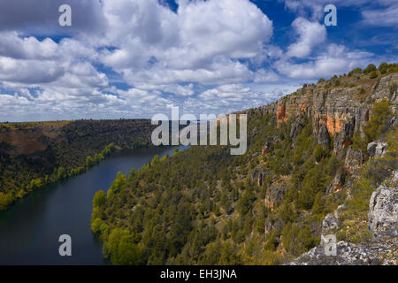 Hoces del Duraton, Duratón Fluss Schluchten, Naturpark Hoces del Río Duratón, Sepulveda, Segovia Provinz, Kastilien-León, Spanien Stockfoto