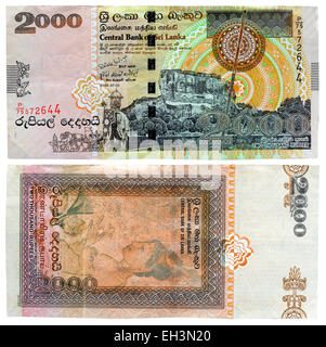 2000 Rupien-Banknote, Sri Lanka, 2006 Stockfoto