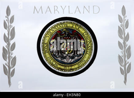 Maryland Emblem amerikanischen Friedhof Madingly Cambridge England Stockfoto