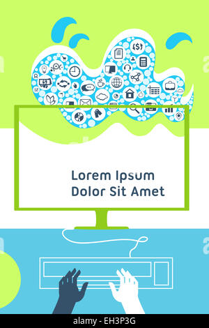 Cloud-computing Mobilgerät Anwendung Konzept Netzdarstellung Stockfoto