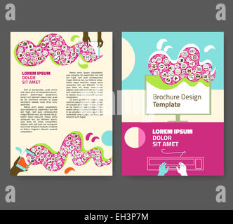 Flyer, Broschüre, Broschürenlayout. Editierbare Design Vorlage A4 zwei Seiten Stockfoto