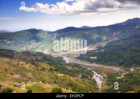 Peloritans Landschaft in Sizilien Stockfoto