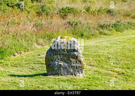 Gräber der Clans Macgillivray, Maclean, Maclachlan und Athol Highlanders, Schlachtfeld von Culloden, Inverness, Schottland Stockfoto