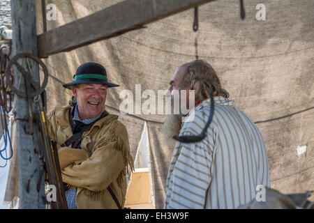 Reenactment der 1778 Belagerung von Fort Boonesborough Kentucky. Stockfoto