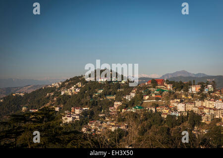 Blick von der Ridge, Shimla, Himachal Pradesh, Indien Stockfoto