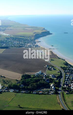 Frankreich, Calvados, Rippen um Arromanches-Les-Bains (Luftbild) Stockfoto