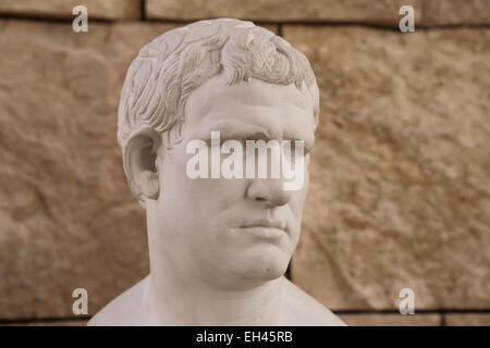 Marcus Vipsanius Agrippa (64/63 BC-12 BC) römischer Staatsmann, general und Architekt. Kopieren Sie aus dem Original im Louvre aufbewahrt Stockfoto