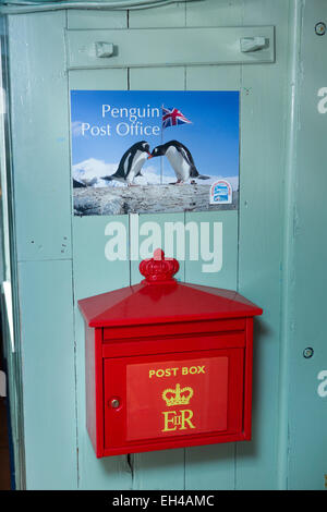 Antarktis, Goudier-Insel, Port Lockroy, britische Basis, südlichste Royal Mail, Briefkasten Stockfoto