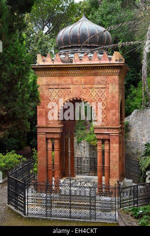 Italien, Ventimiglia, Cap Mortola in der Nähe von Menton in Frankreich, Villa Hanbury-Gärten (Giardini Botanici Hanbury), maurische kiosk Stockfoto