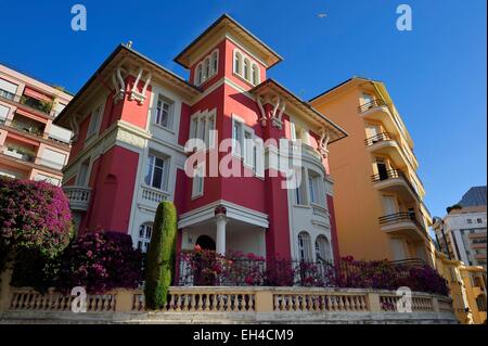 Fürstentum von Monaco, Monaco, Moneghetti Bezirk, Villa Belle Epoque Stil 11 Boulevard De la Belgique Stockfoto