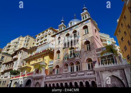 Fürstentum von Monaco, Monaco, Moneghetti Bezirk, Villa Danichgah persischen Stil auf dem Boulevard du Jardin Exotique Stockfoto