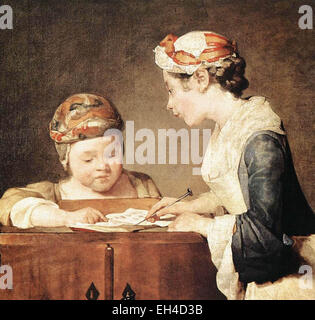 Jean-Baptiste Simeon Chardin die junge Lehrerin Stockfoto