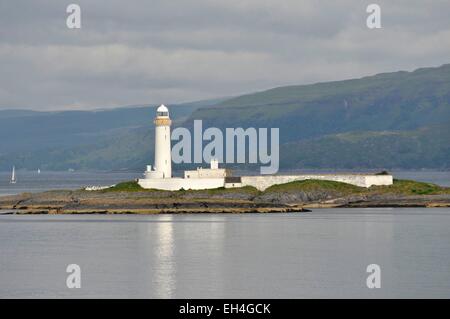 Großbritannien, Schottland, Isle of Lismore, Duart Point Lighthouse, an Bord der Fähre von Oban Craignure Stockfoto