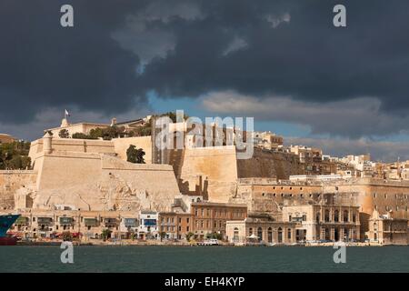 Malta, La Valletta, Weltkulturerbe der UNESCO, der Aufzug und der obere Barraca Garten Stockfoto
