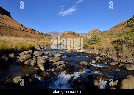 UKhahlamba Park, Weltkulturerbe der UNESCO, des Riesen Castle Valley, Drakensberge, Kwazulu Natal, Südafrika Stockfoto