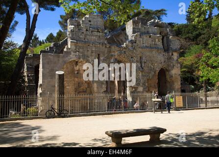 Frankreich, Gard, Nimes, Jardins De La Fontaine, Diane Temple, noch rätselhafter Roman zu ruinieren, weil wir nicht wissen Sie immer noch ihren exakten Sitz Stockfoto