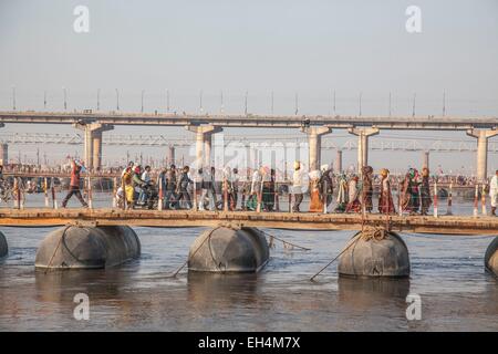 Indien, Uttar Pradesh state, Allahabad, Kumbh Mela größte Zusammenkunft in der Welt im Januar 2013 Stockfoto