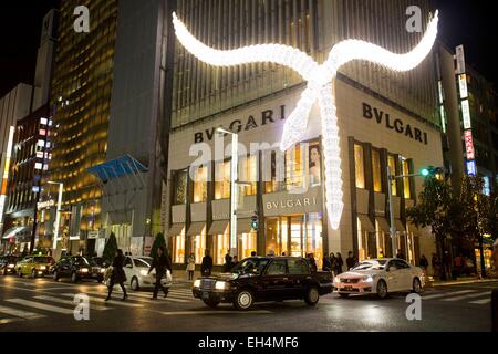 Japan, Insel Honshu, Tokyo, Chuo, Ginza-Viertel, Straße Chuo Dori Stockfoto