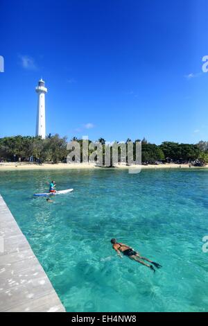 Frankreich, Neu-Kaledonien, Südprovinz von Noumea, Natur Reservat Insel Amédée Leuchtturm (1865), Lagune von der UNESCO als Weltkulturerbe Stockfoto