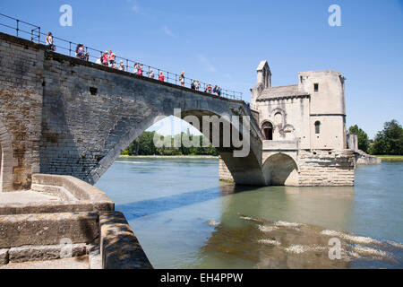 Pont Saint Benezet und Rhone Fluss, Avignon, Provence, Frankreich Stockfoto