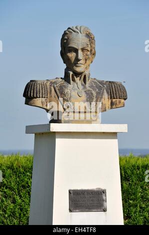 Frankreich, Marne, Valmy, Büste des venezolanischen General Simon Bolivar Stockfoto