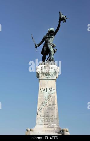 Frankreich, Marne, Valmy, Denkmal zu Ehren von Kellermann der Mosel Heerführer und Sieger der Schlacht von Valmy 1792 über Preußen Stockfoto