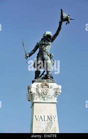 Frankreich, Marne, Valmy, Denkmal zu Ehren von Kellermann der Mosel Heerführer und Sieger der Schlacht von Valmy 1792 über Preußen Stockfoto