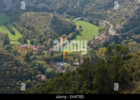 Frankreich, Gard, die Causses und Cevennen, mediterrane Agro pastorale Kulturlandschaft, Weltkulturerbe der UNESCO, Blandas, Navacelles Zirkus Stockfoto