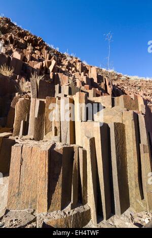 Namibia, Kunene Region, Damaraland, Orgelpfeifen aus Basalt in der Nähe von Twyfelfontein Stockfoto