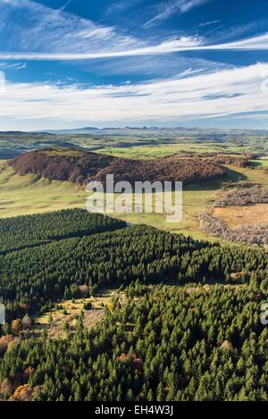 Frankreich, Puy de Dome, Compains, Parc Naturel Regional des Vulkane d ' Auvergne (natürlichen regionalen Park der Vulkane d ' Auvergne), Cezallier, Wald (Luftbild) Stockfoto