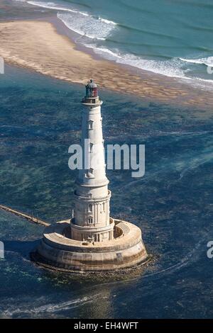 Frankreich, Gironde, Le Verdon Sur Mer, Leuchtturm Cordouan (Luftbild) Stockfoto