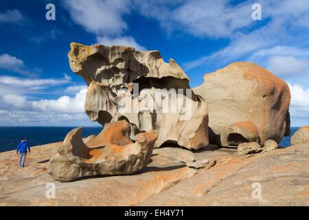 Australien, South Australia, Kangaroo Island, Flinders Chase Nationalpark, Granit Formationen der Remarkable Rocks Stockfoto