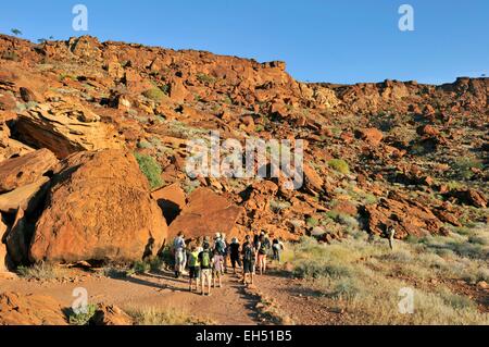 Namibia, Damaraland, Twyfeltontein, aufgeführt als Weltkulturerbe der UNESCO, Felszeichnungen Stockfoto