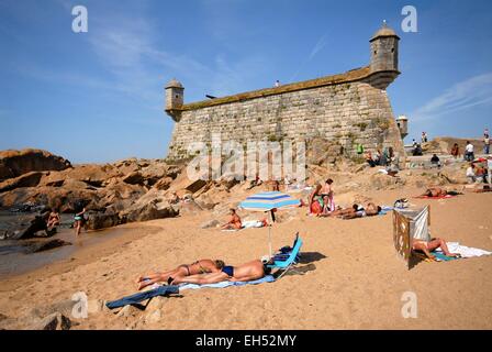 Nordregion, Porto, Portugal, Castelo Queijo Strand Stockfoto