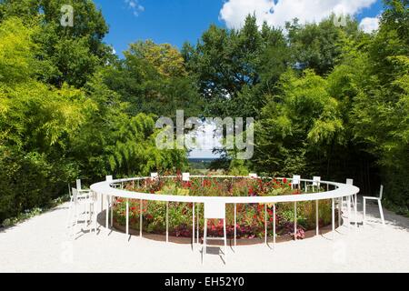 Frankreich, Loir et Cher, Loire-Tal als Weltkulturerbe der UNESCO, Festival International des Jardins 2015 (International Festival Gärten), Jardins des Peches Capitaux Bloom aufgeführt Stockfoto