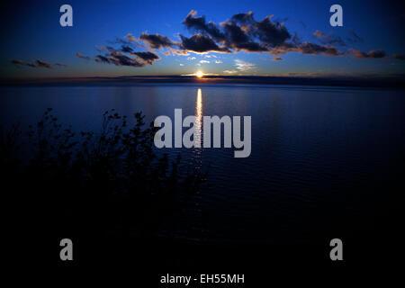 Lake Michigan nach Westen von Arcadia, in der nordwestlichen Ecke von Michigan. Stockfoto