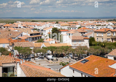 Panoramablick, Saintes Maries De La Mer, Camargue, Provence, Frankreich Stockfoto