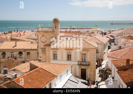 Panoramablick, Saintes Maries De La Mer, Camargue, Provence, Frankreich Stockfoto