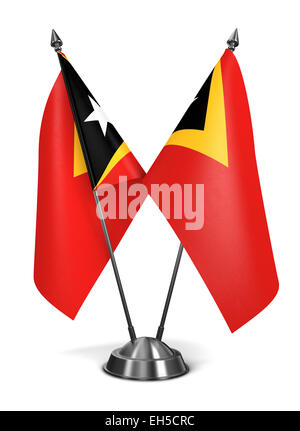 Ost-Timor - Miniatur-Flags, Isolated on White Background. Stockfoto