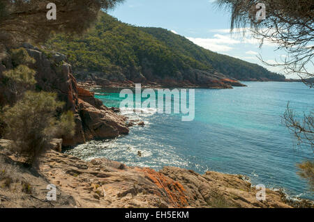 Verschlafene Bay, Freycinet NP, Tasmanien, Australien Stockfoto